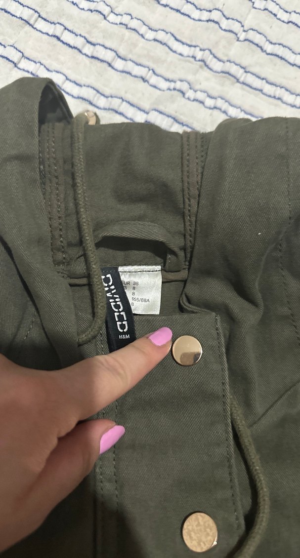 Haki Renkli Fermuarlı Kadın Ceket hm - Görsel 2