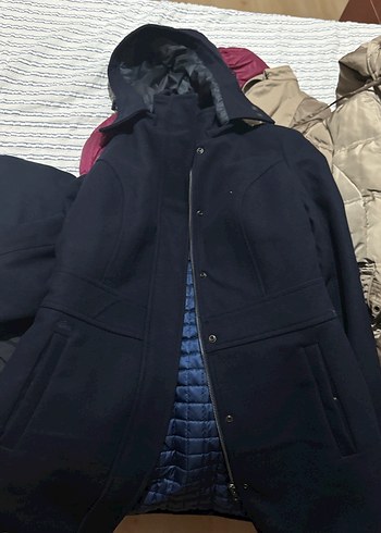 Lacoste Lacivert Kapüşonlu kadın Kaban - Görsel 5