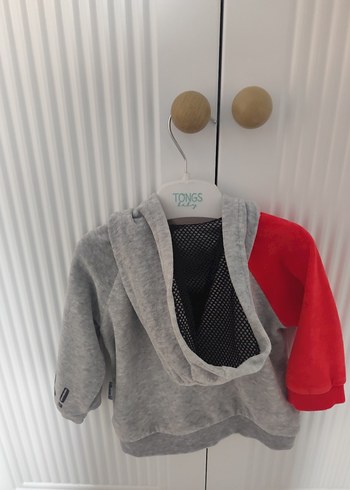 Erkek Çocuk Gri Kapüşonlu Sweatshirt - Görsel 2