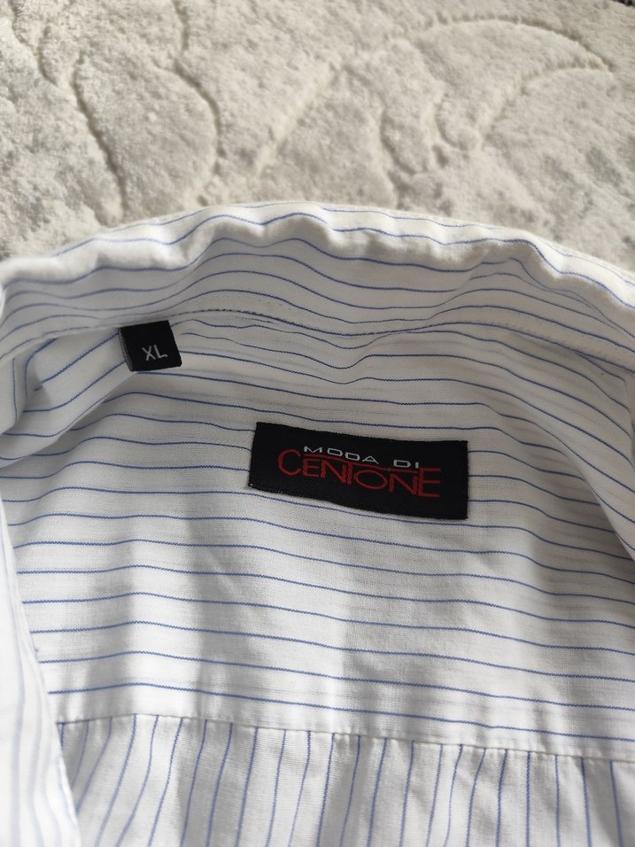 Gri Çizgili Uzun Kollu Erkek Keten Gömlek - Görsel 3