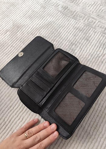 Fermuarlı Siyah Deri Kadın Portföy Cüzdan - Görsel 3
