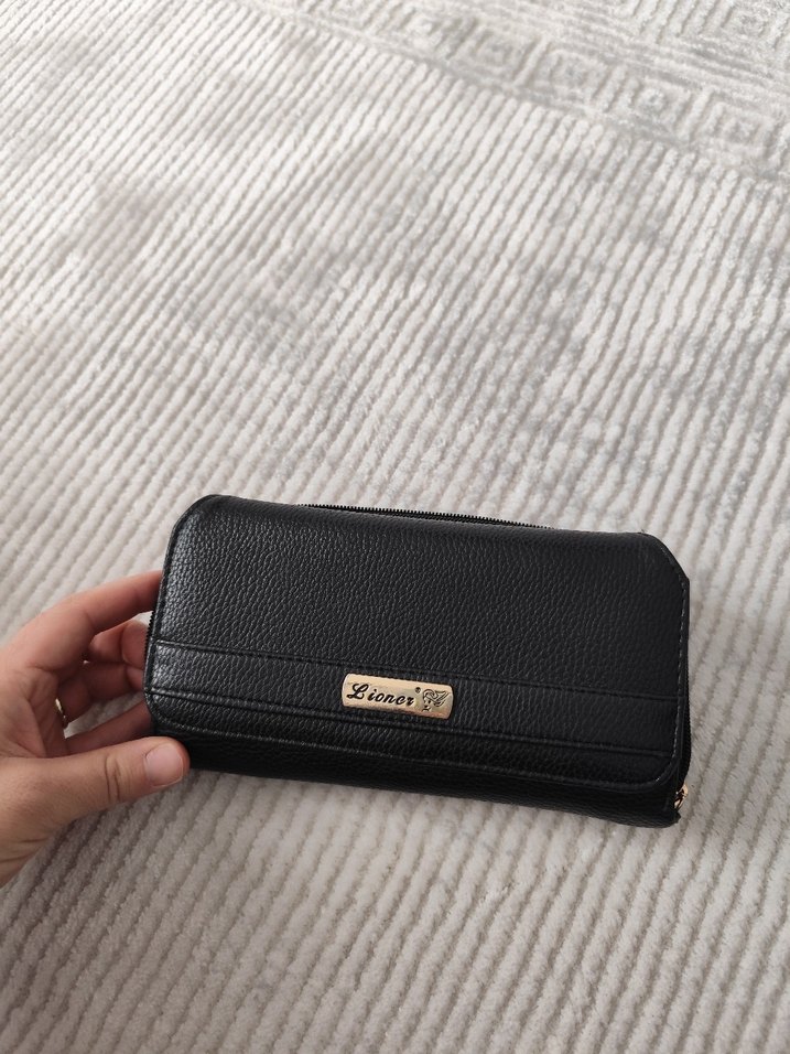 Fermuarlı Siyah Deri Kadın Portföy Cüzdan - Görsel 2