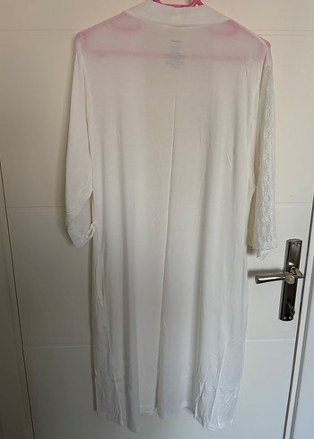 Chakra Beyaz Midi Kadın Sabahlık - Görsel 4