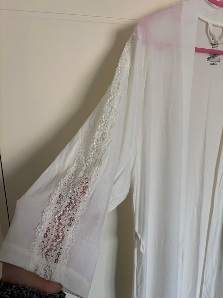 Chakra Beyaz Midi Kadın Sabahlık - Görsel 2