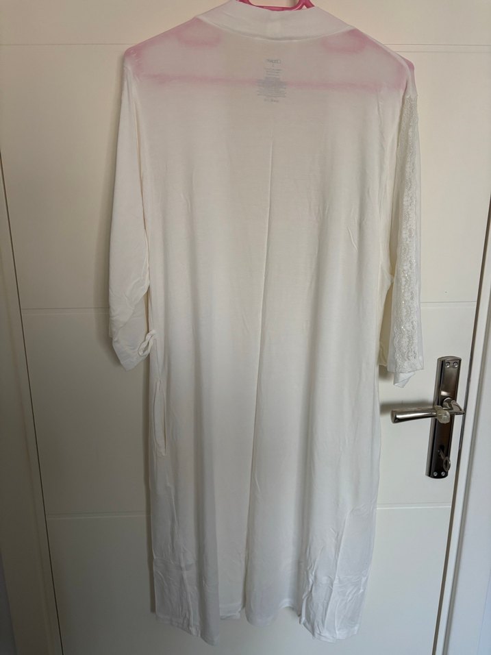 Chakra Beyaz Midi Kadın Sabahlık - Görsel 4