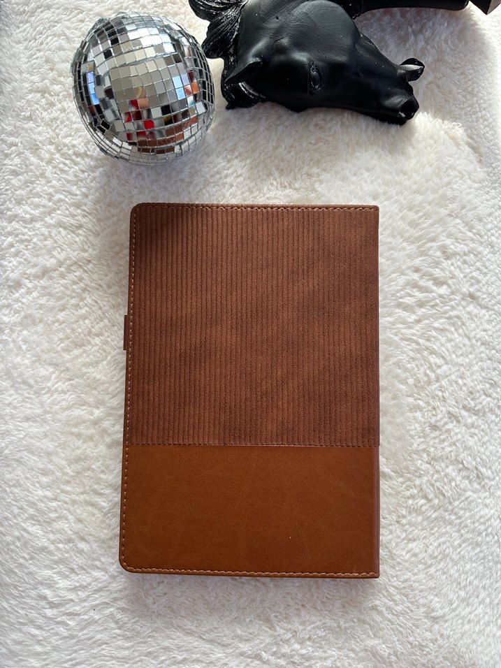 L Model Kahverengi Deri  Kapaklı Defter - Görsel 2