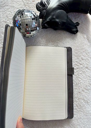 L Model Gri Kapaklı Çizgili Defter - Görsel 4