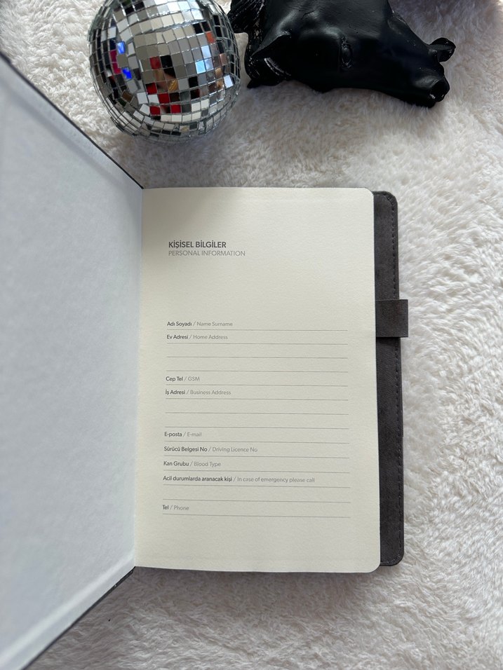 L Model Gri Kapaklı Çizgili Defter - Görsel 3