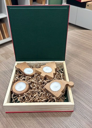 Kırmızı Noel Temalı Ahşap Hediye Kutusu - Görsel 5