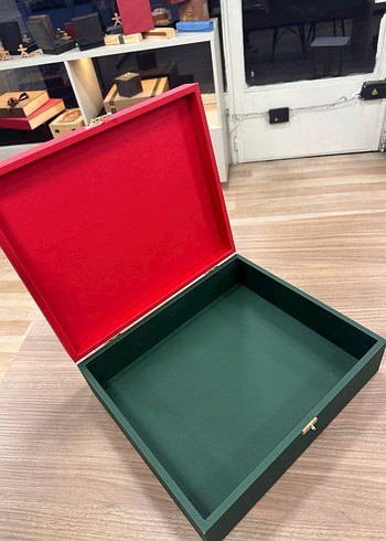 Kırmızı Noel Temalı Ahşap Hediye Kutusu - Görsel 11