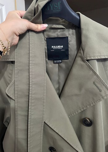 Pull and bear haki trençkot - Görsel 5