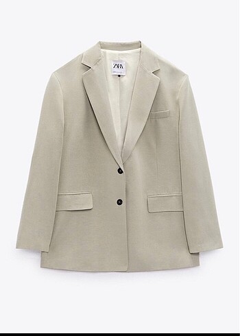 Zara oversize keten karışımlı blazer ceket