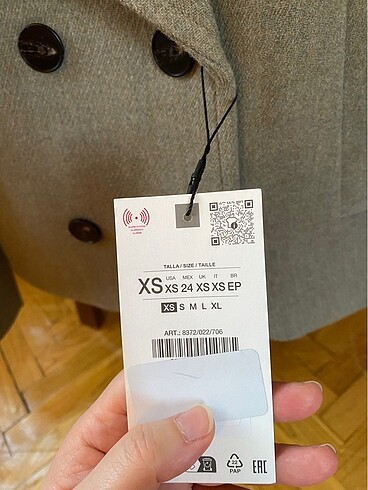 xs Beden camel Renk Etiketli Zara kaban