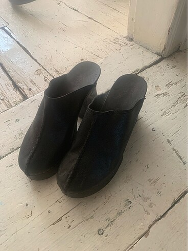 Vintage gerçek deri clogs