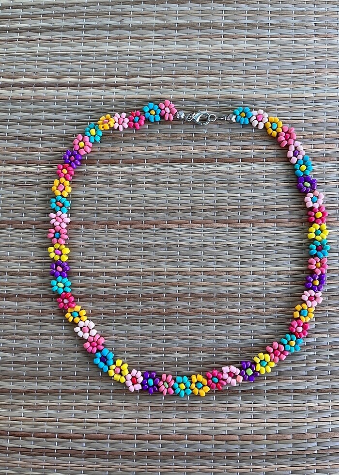 Rengarenk boncuk kolye - Görsel 2