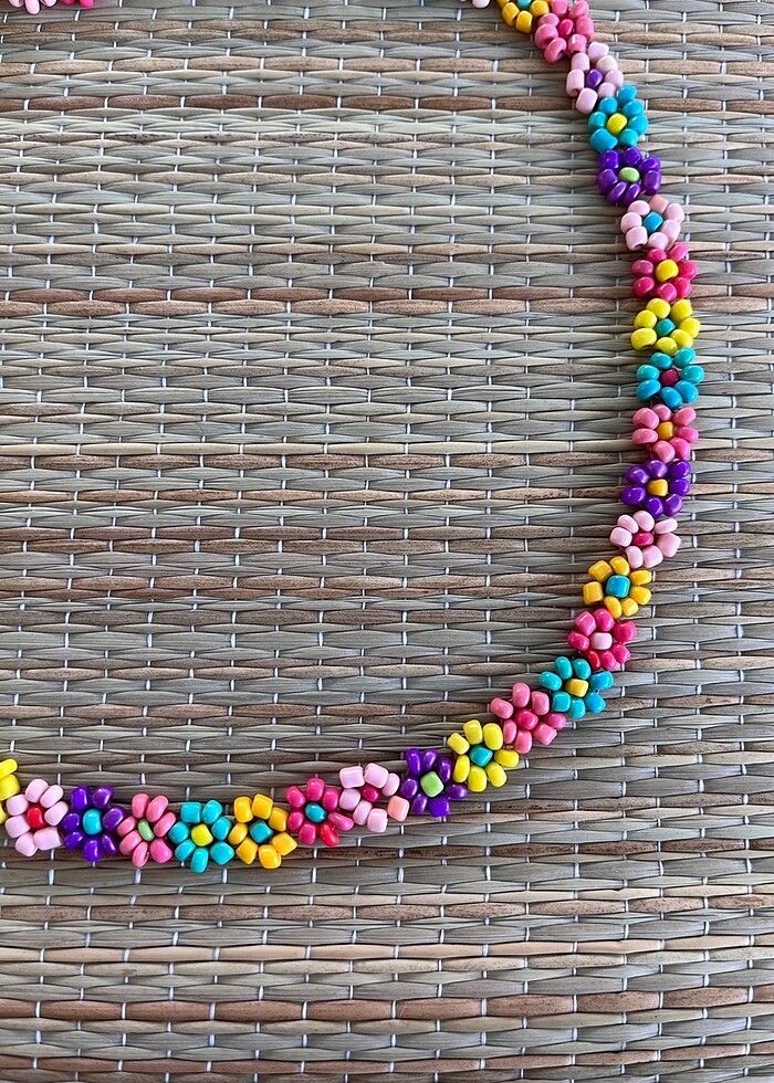 Rengarenk boncuk kolye - Görsel 3