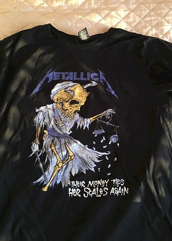 Metallica Baskılı Kısa Kollu Siyah Tişört - Görsel 2