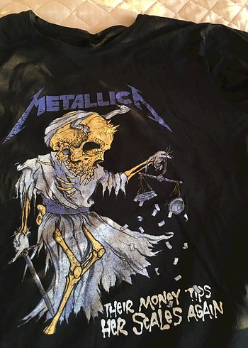 Metallica Baskılı Kısa Kollu Siyah Tişört - Görsel 4