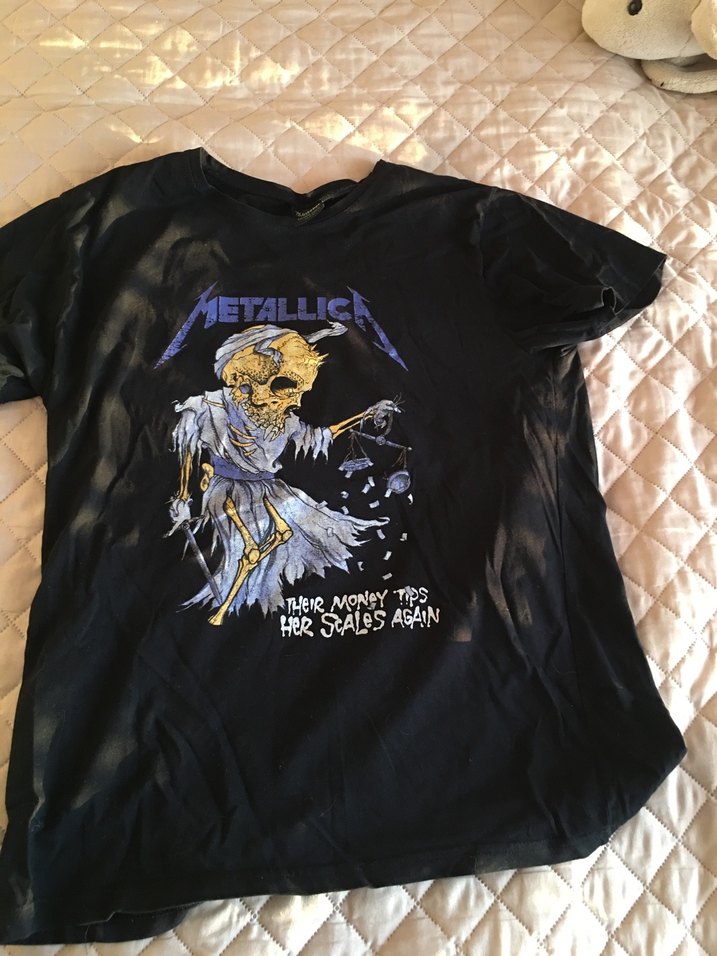 Metallica Baskılı Kısa Kollu Siyah Tişört - Görsel 5