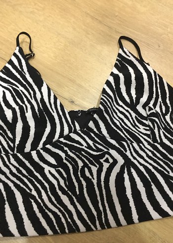 Zebra Desenli Siyah Mini Büstiyer - Görsel 2
