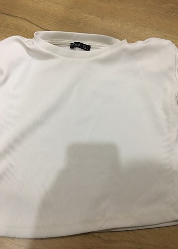 Kız Çocuk Beyaz Kısa Kollu Basic Tişört - Görsel 2
