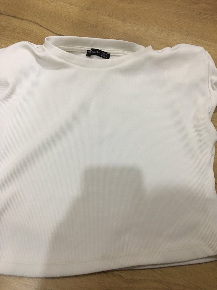 Kız Çocuk Beyaz Kısa Kollu Basic Tişört - Görsel 2