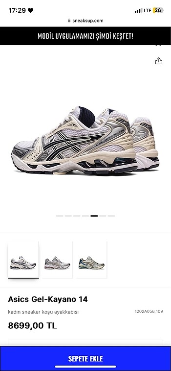38 Beden gri Renk Asics gel kayano