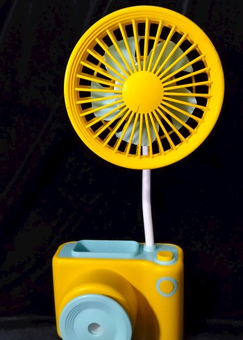 Sarı Mini Kamera Tasarımlı Masaüstü Vantilatör - Görsel 3