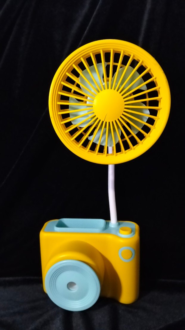 Sarı Mini Kamera Tasarımlı Masaüstü Vantilatör - Görsel 3