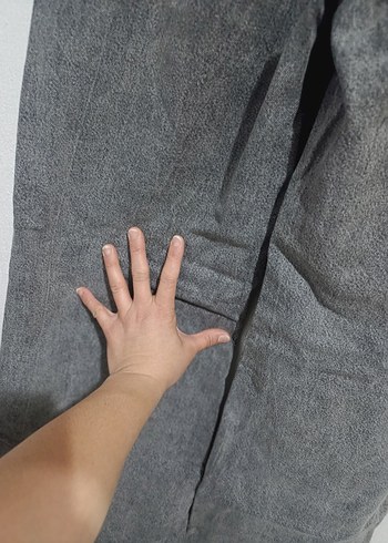 30 Beden Gri Bol Kesim Yırtık Kadın Uzun Kot Pantolon