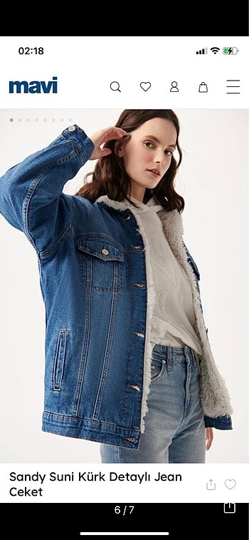 Mavi Jeans İçi tüylü kot ceket