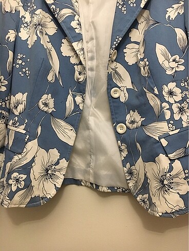 Zara Koton Çiçek Desenli Blazer Ceket