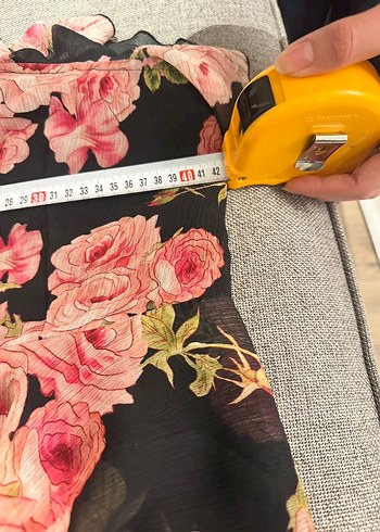 xl Beden pembe Renk Çiçek Desenli Uzun Askılı Fırfırlı Elbise
