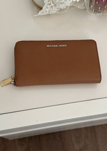 Michael Kors Kahverengi Deri Fermuarlı Cüzdan