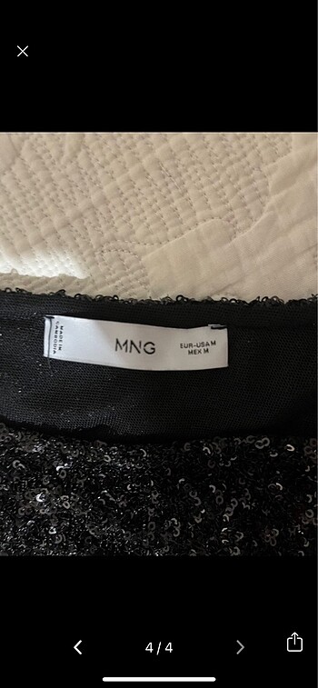 m Beden siyah Renk MANGO PAYETLİ BLUZ