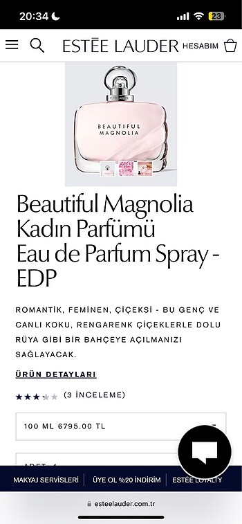 ESTEE LAUDER BEAUTIFUL MAGNOLIA 100ml