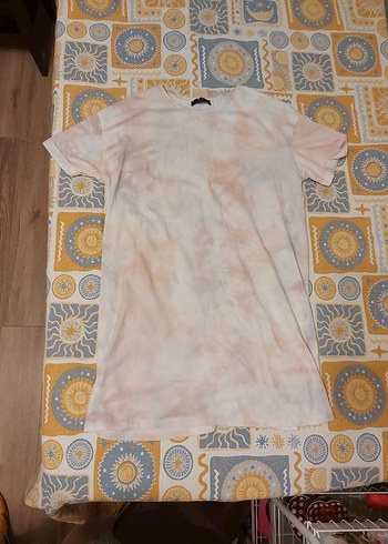 Batik Desenli Kadın Kısa Kollu Tişört Elbise