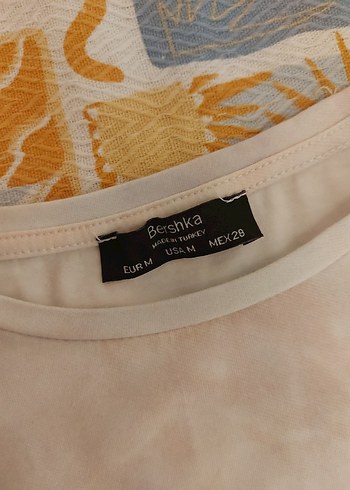 Bershka Batik Desenli Kadın Kısa Kollu Tişört Elbise