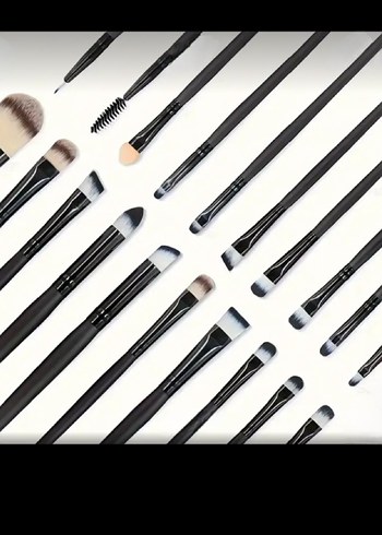 20 ad. Siyah Makyaj Fırça Seti - Görsel 2