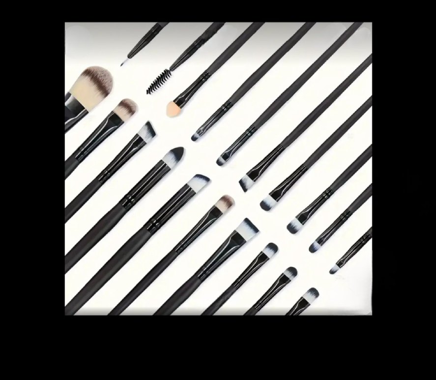 20 ad. Siyah Makyaj Fırça Seti - Görsel 2