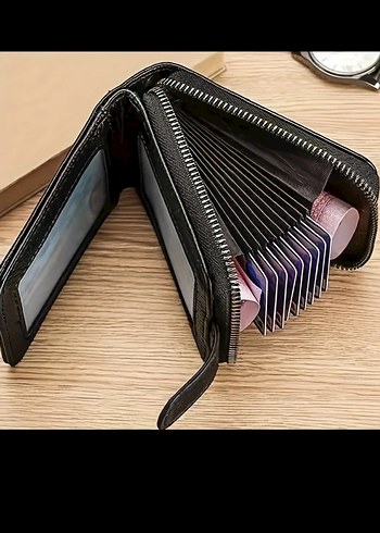 Siyah Deri Fermuarlı Cüzdan - Görsel 4