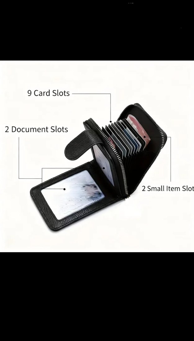 Siyah Deri Fermuarlı Cüzdan - Görsel 5