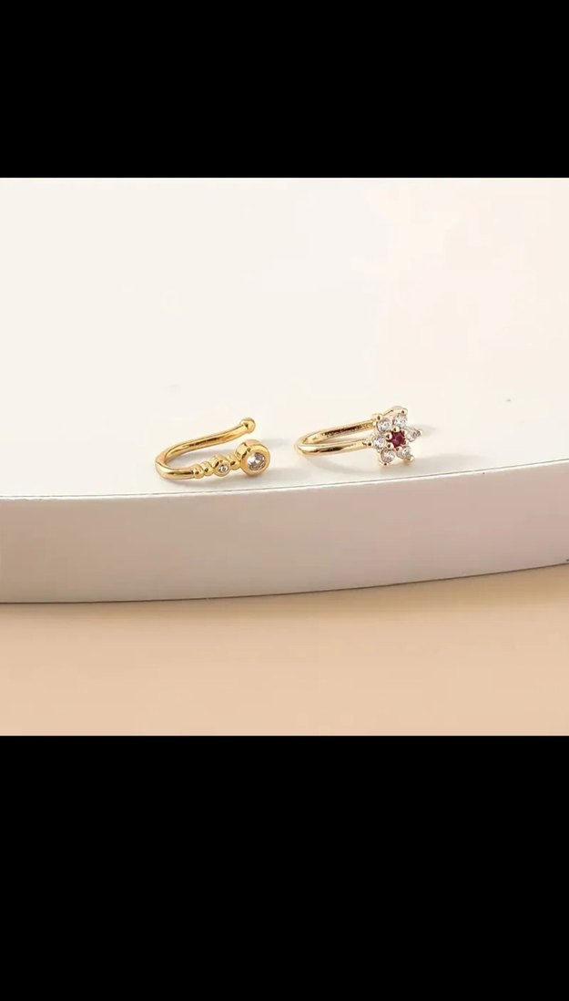 Altın Renkli Taşlı Kadın Piercing - Görsel 3