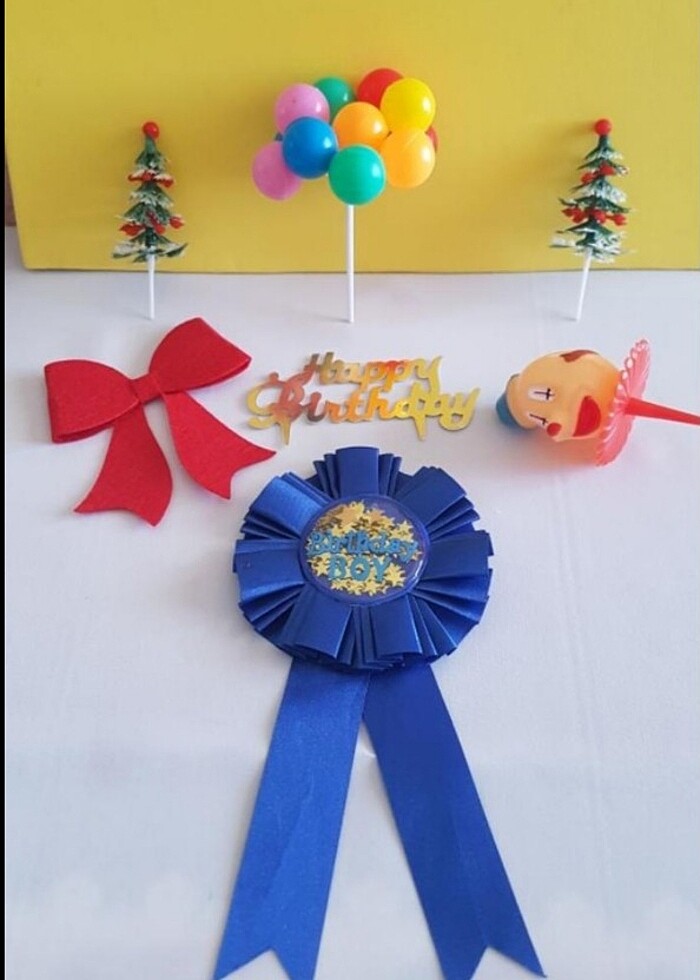 Doğumgünü Rozeti ve Pasta Süsleri - Görsel 2