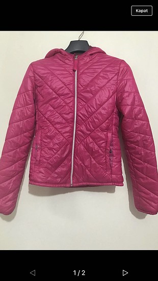 Pembe şişme mont/rüzgarlık