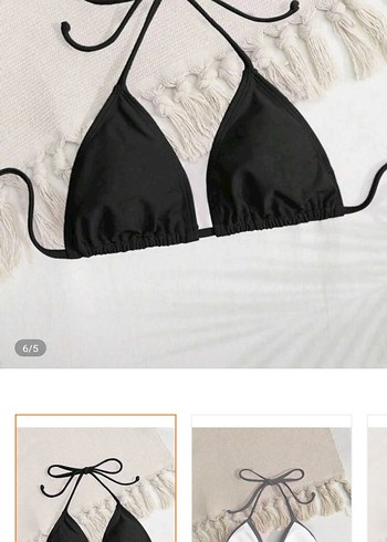 Siyah Fırfırlı Mini Strappy Bikini Üstü