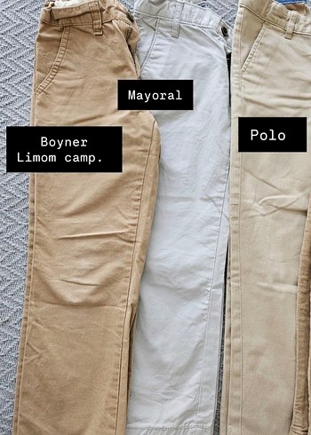 Bej Erkek Çocuk Kemerli Pamuk Pantolon
