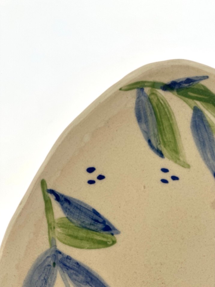 El Yapımı Desenli Seramik Tabak - Görsel 2