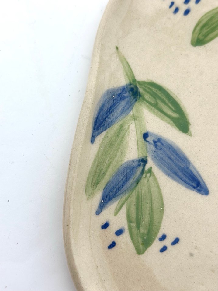 El Yapımı Desenli Seramik Tabak - Görsel 3