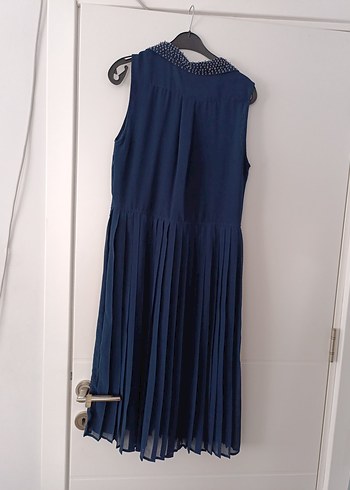 Kadın Lacivert Piliseli Elbise - Görsel 5